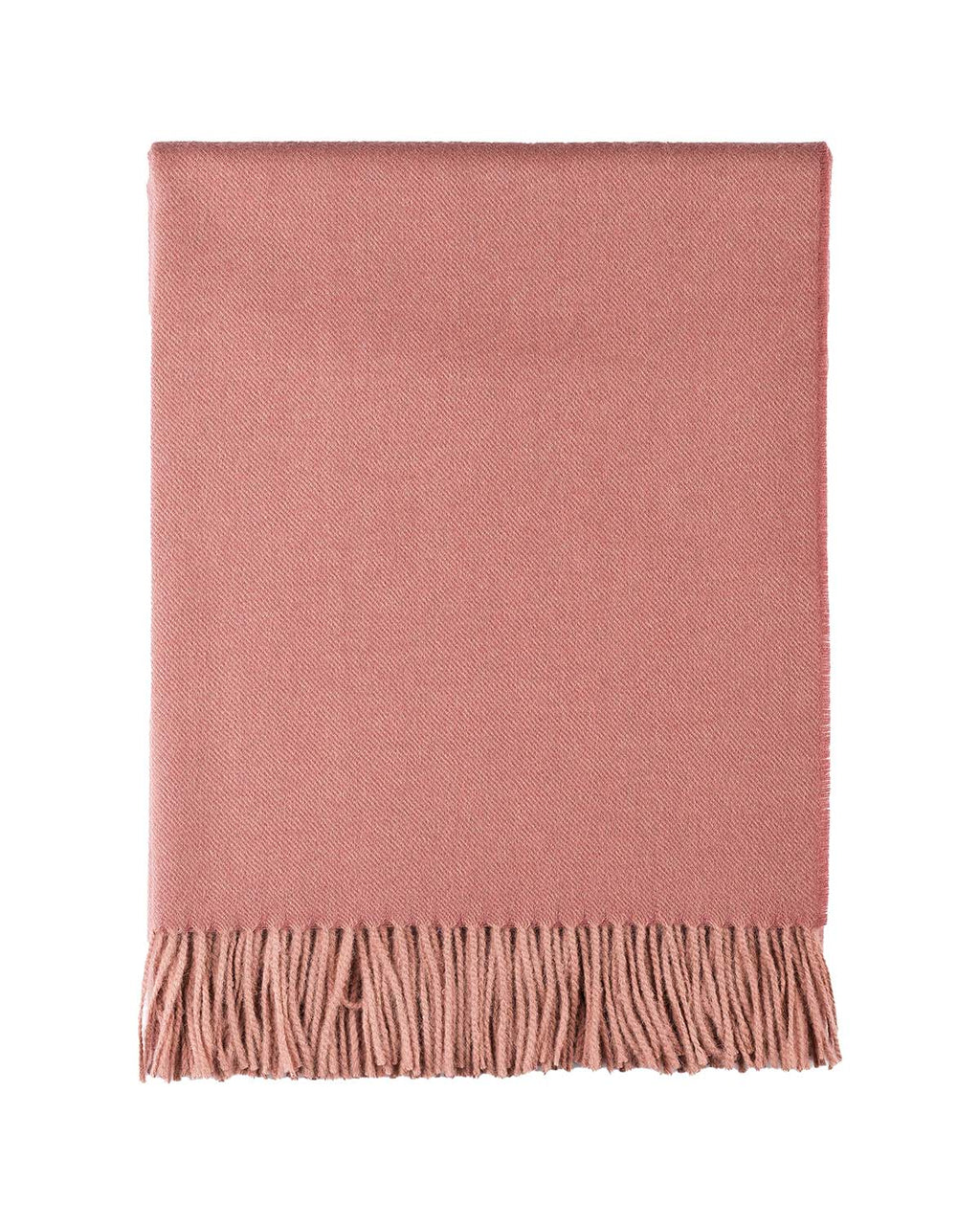 Rose 100% baby alpaca throw blanket in Persimmon with blush undertones, Shupaca