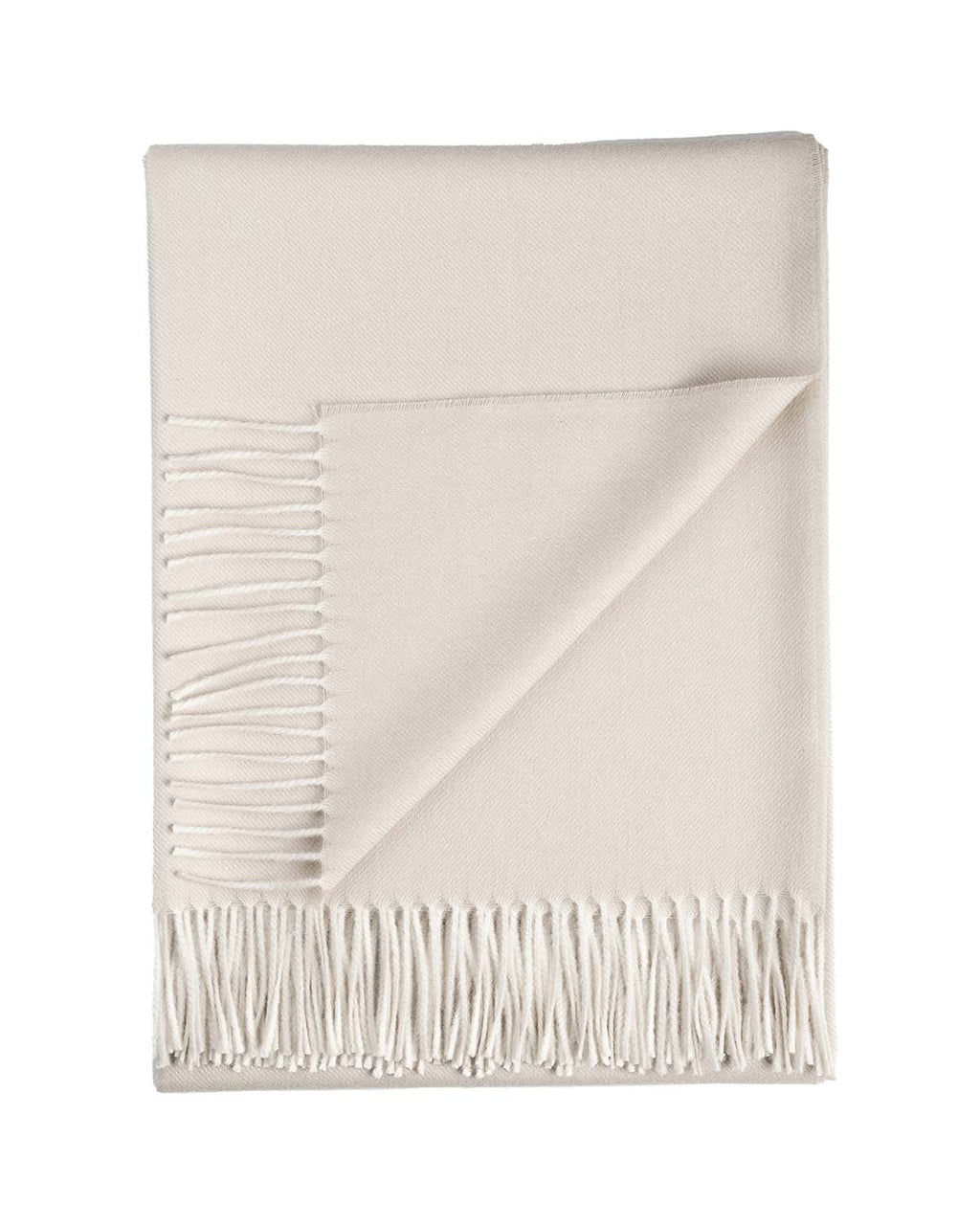 Ivory 100% baby alpaca throw blanket in Porcelain, pure ivory, Shupaca