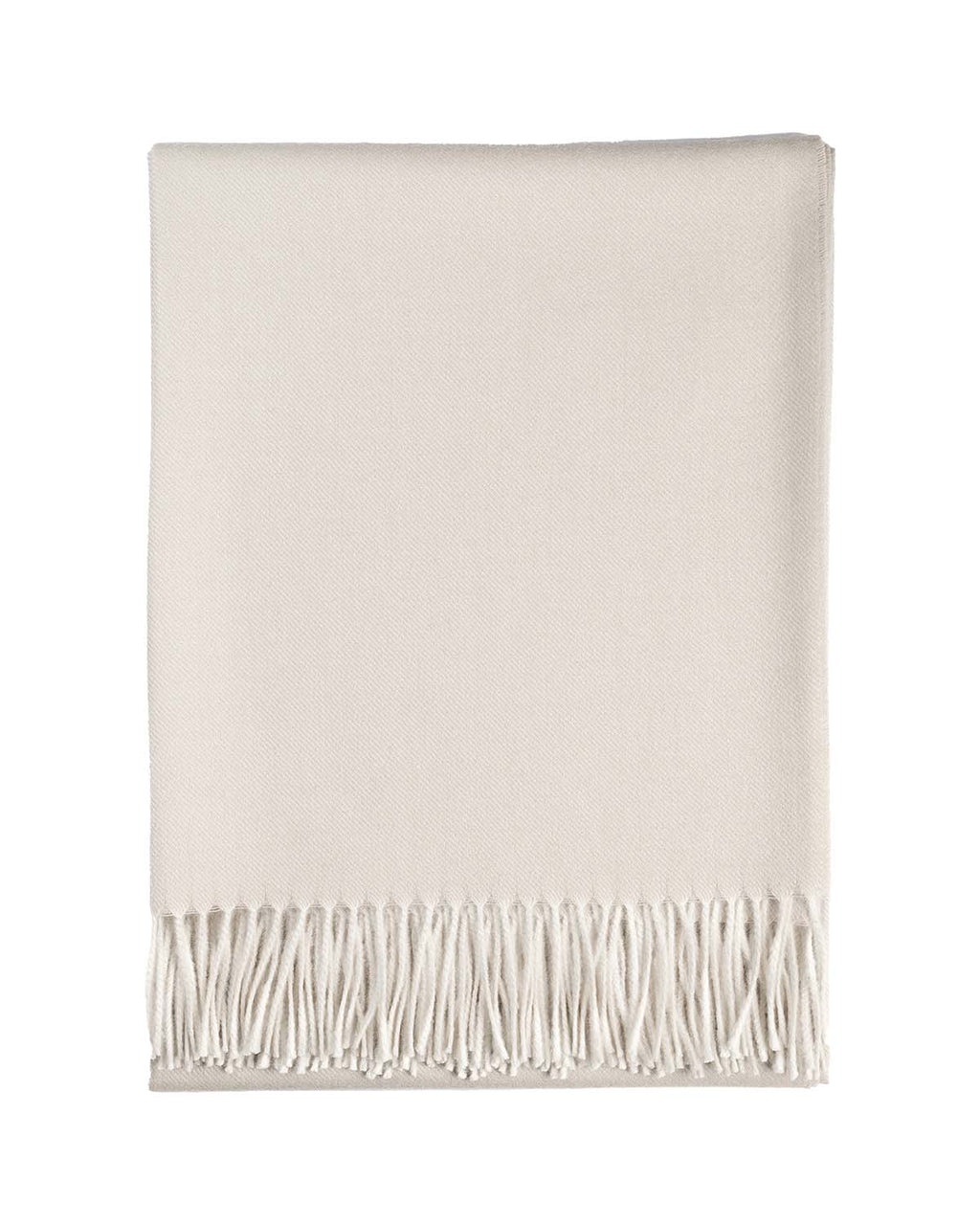 Ivory 100% baby alpaca throw blanket in Porcelain, pure ivory, Shupaca