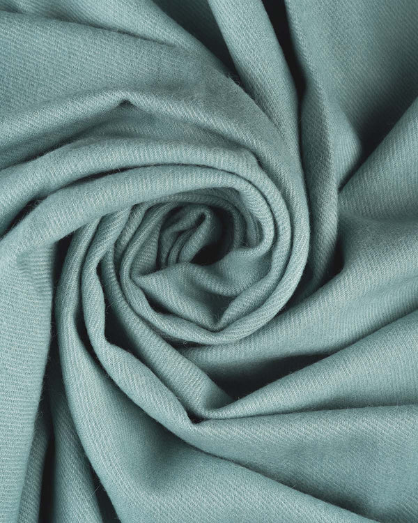 Sage 100% baby alpaca throw blanket in Sea Glass with mint tones, Shupaca