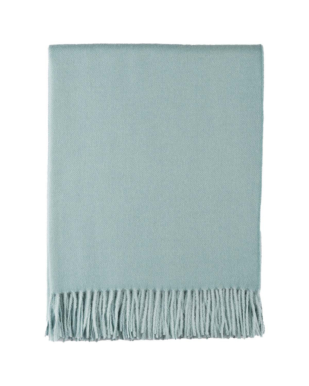 Sage 100% baby alpaca throw blanket in Sea Glass with mint tones, Shupaca