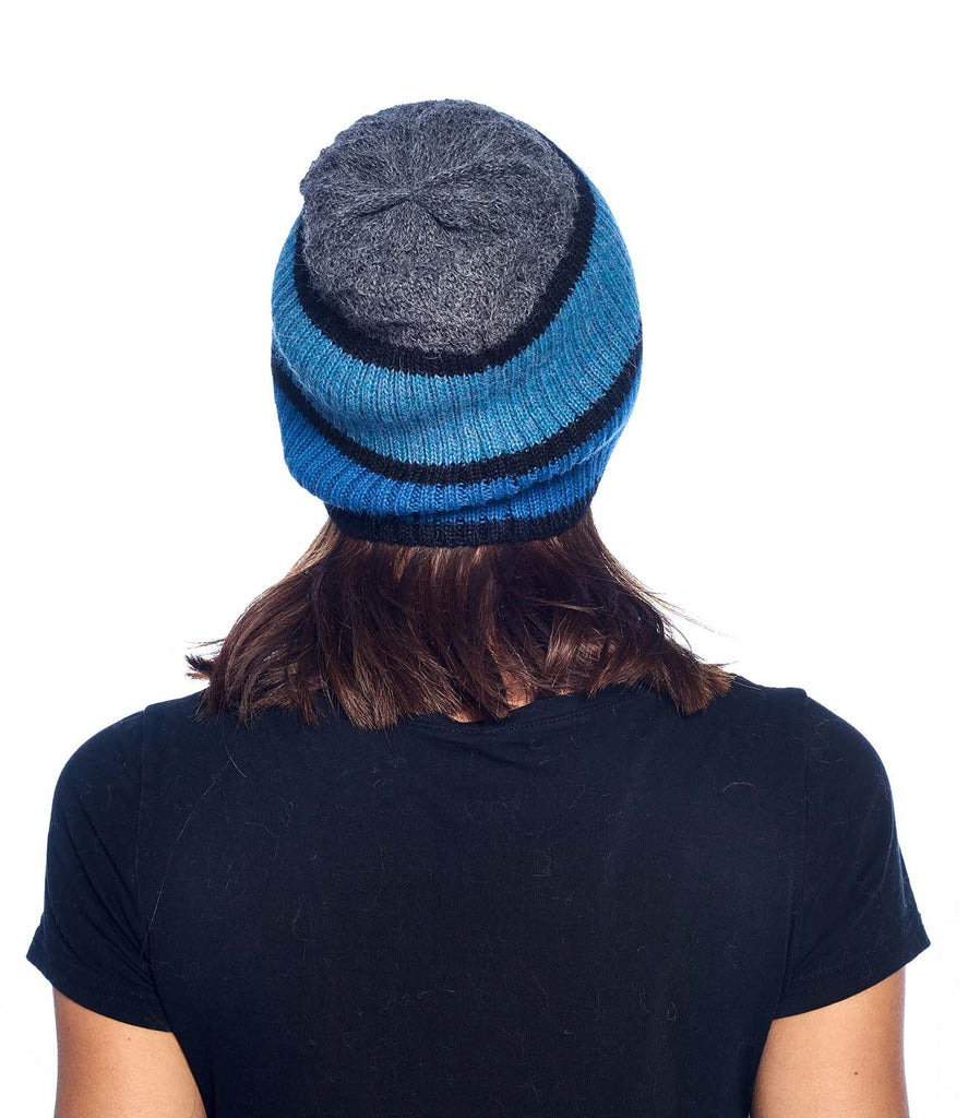 Alpaca Beanie Hat - Color Block - Azul by Shupaca