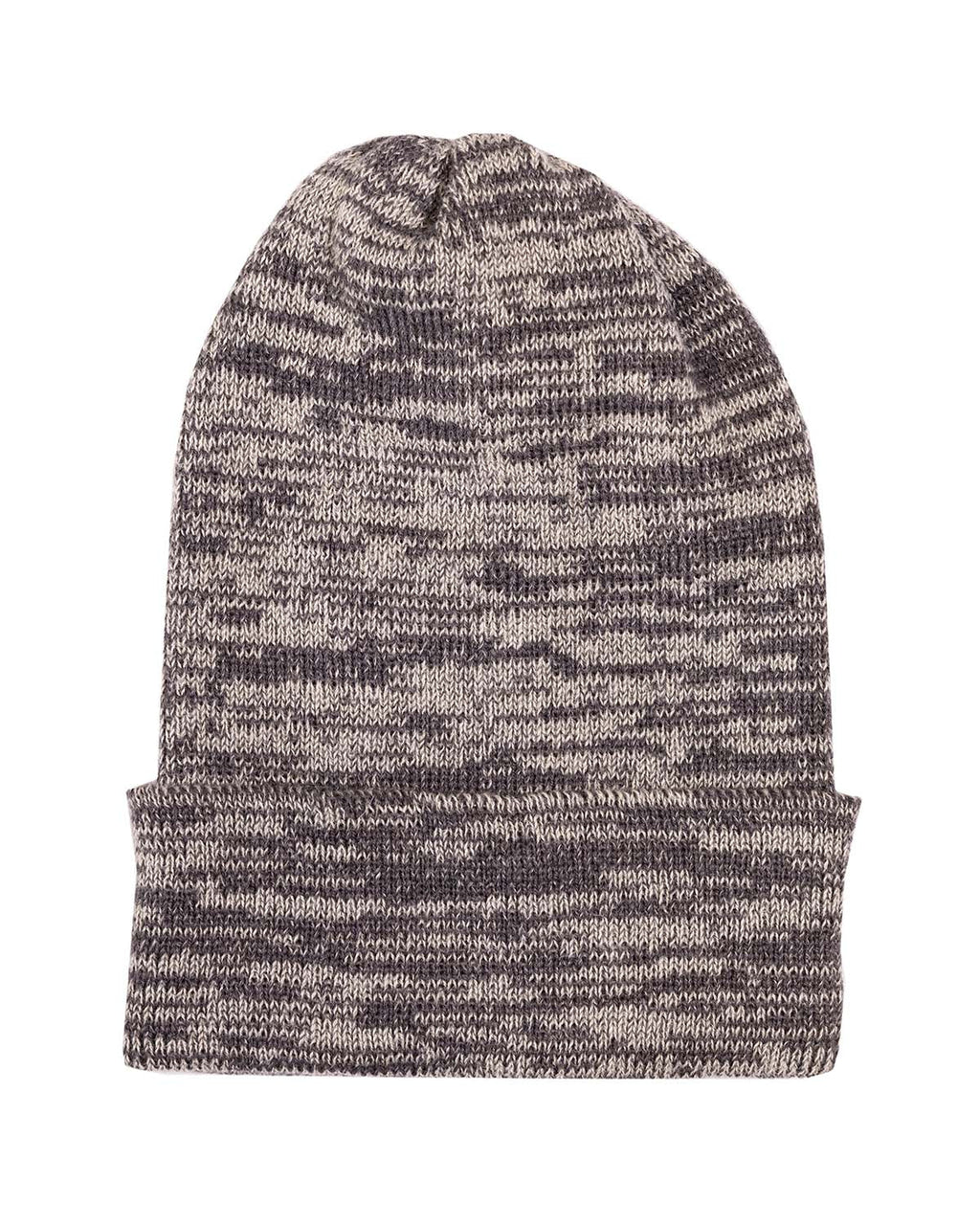 Stone alpaca beanie with heathered grey and cream marled, Shupaca