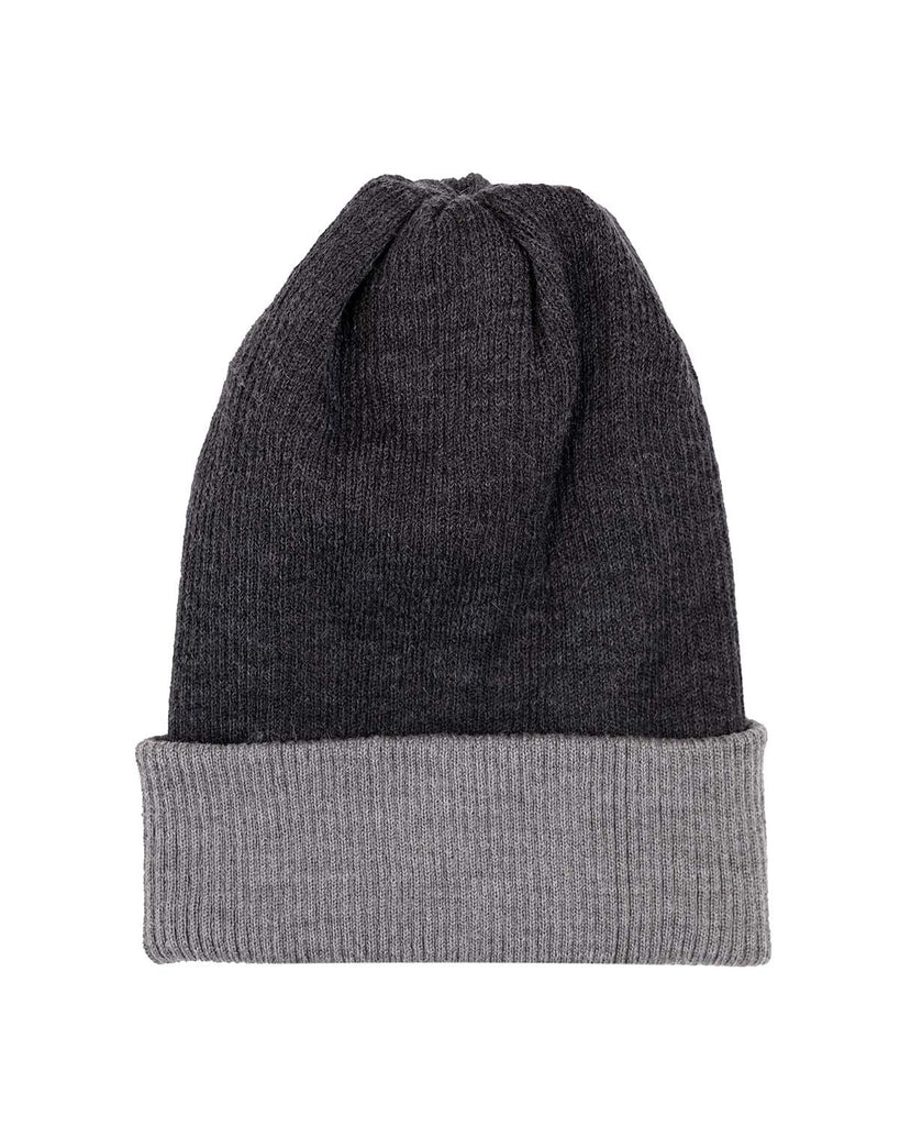 Alpaca Beanie Reversible Ribbed Charcoal