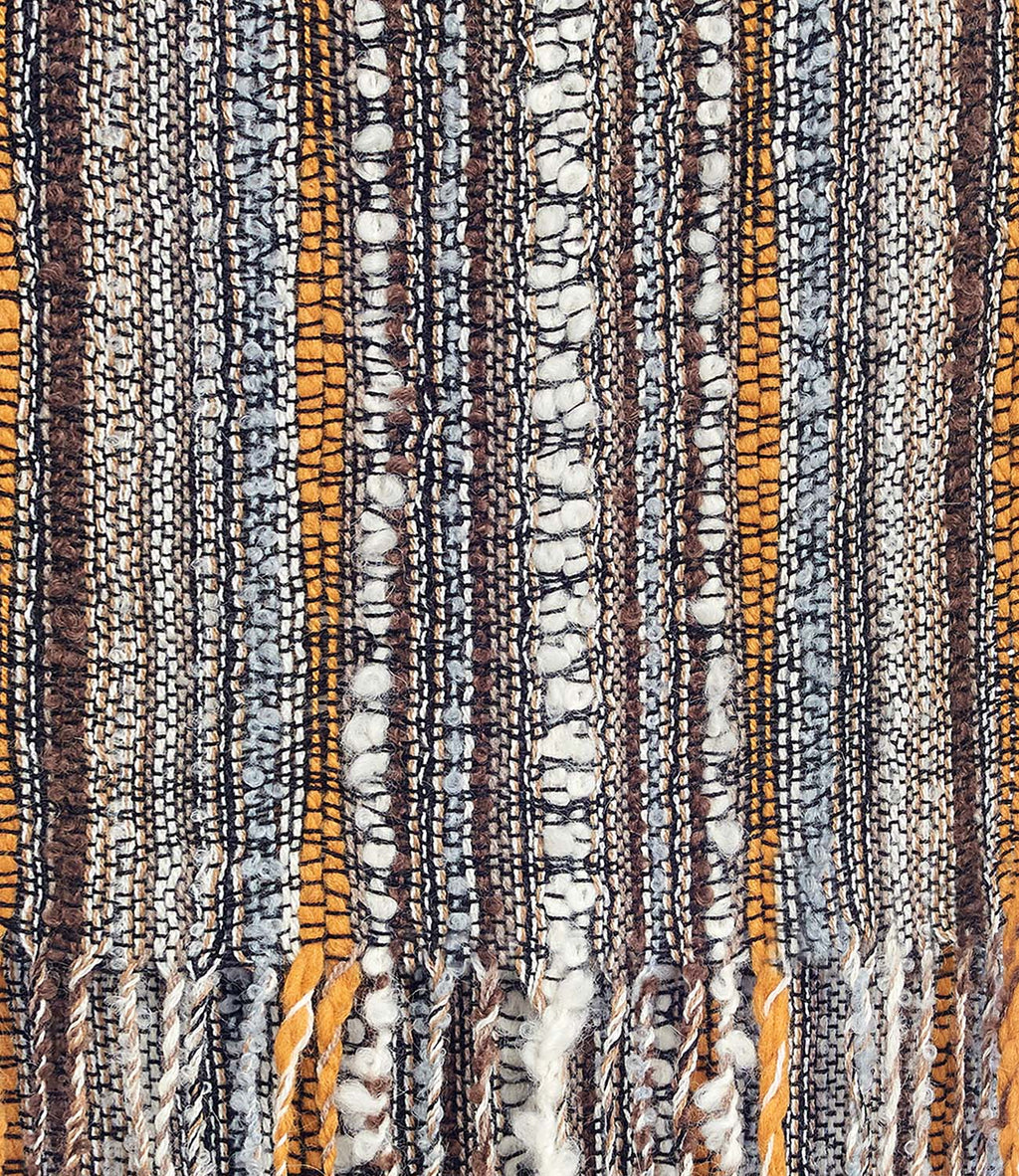 Honey Gold alpaca scarf with caramel and cream bouclé texture, Shupaca