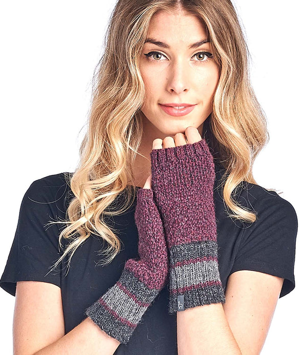 Alpaca Gloves - Carrera - Sangria by Shupaca