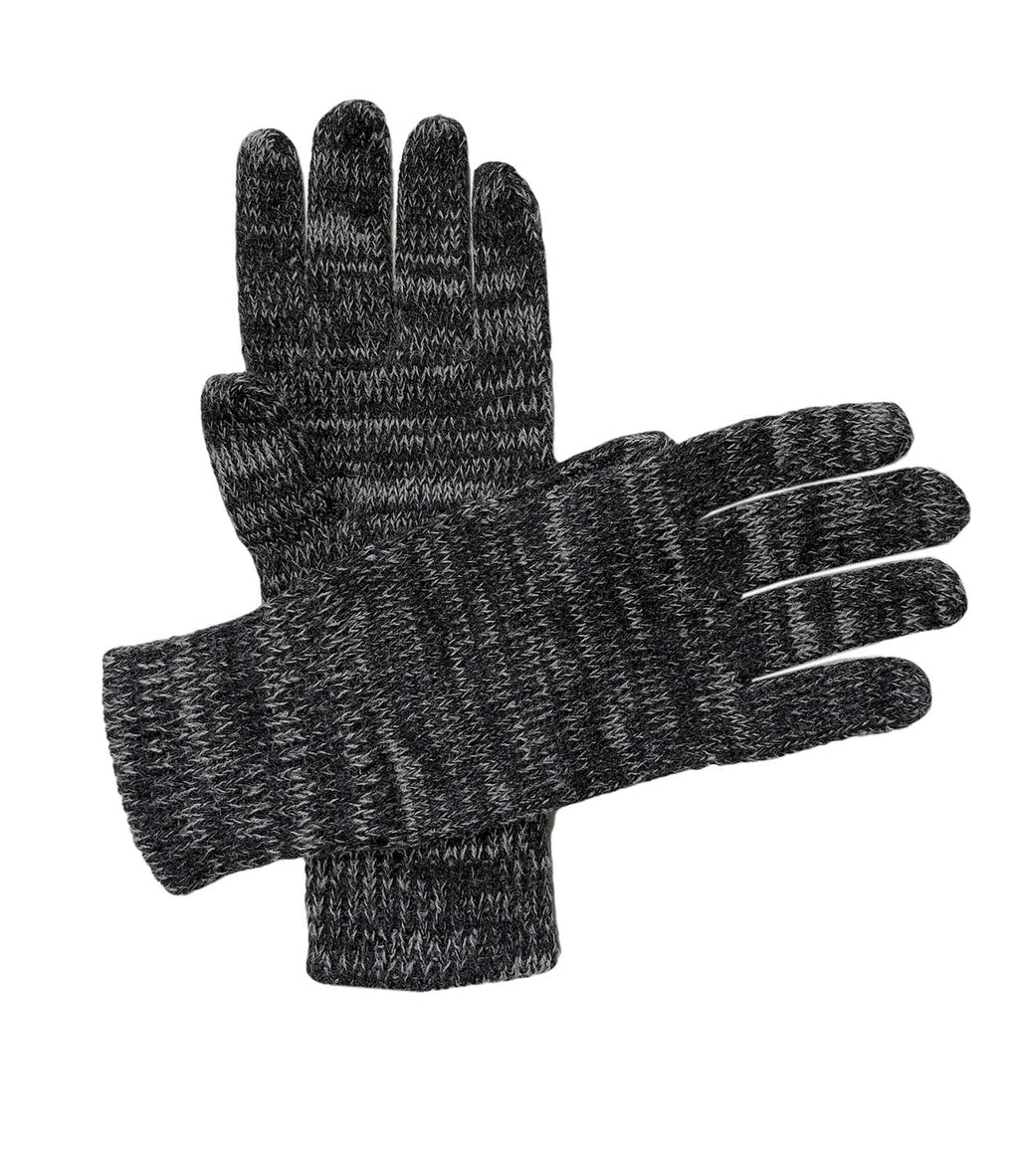 Charcoal alpaca gloves with graphite and slate marbled, Shupaca