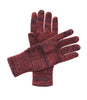 Crimson alpaca gloves with deep red and smoky grey marled, Shupaca