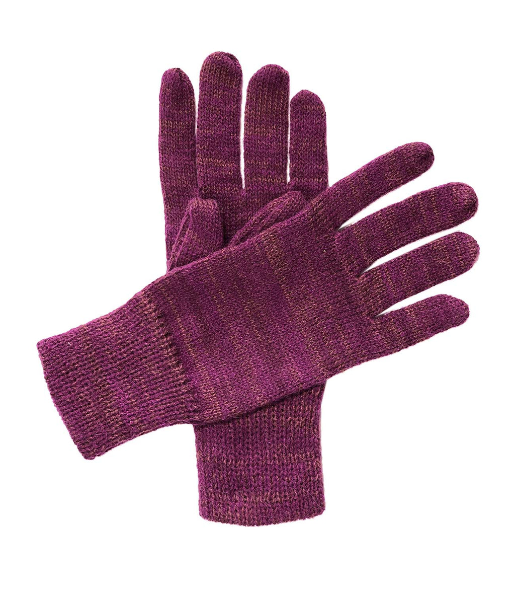 Magenta alpaca gloves with fuchsia and rose marled, Shupaca