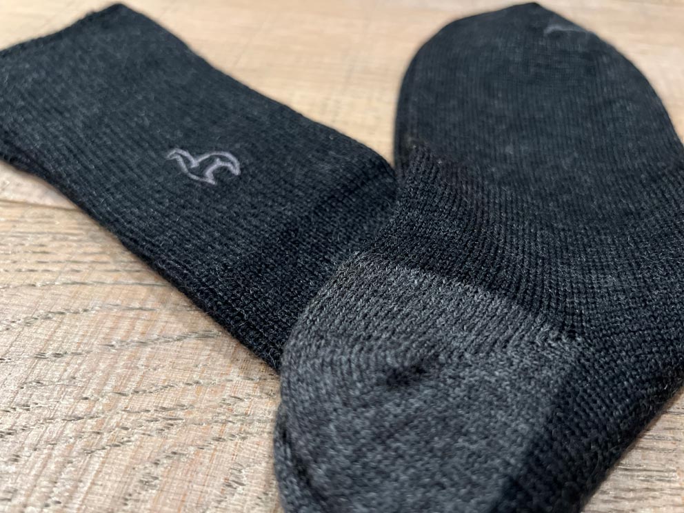 Black alpaca business socks in classic black, Shupaca