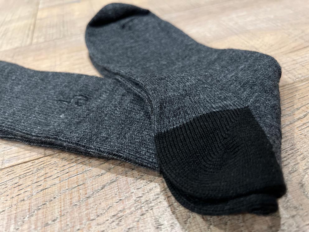 Charcoal alpaca business socks with graphite accents, Shupaca