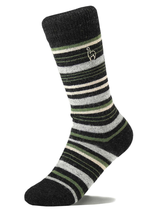 Alpaca Socks - Stripe - Moss by Shupaca