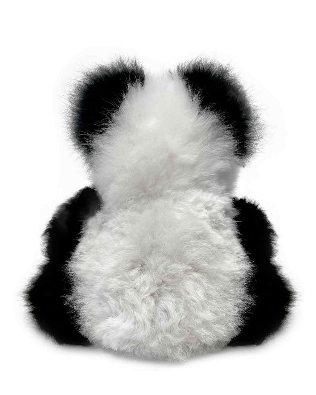 Alpaca stuffed panda, 9-inch, black and white hand-trimmed, Shupaca