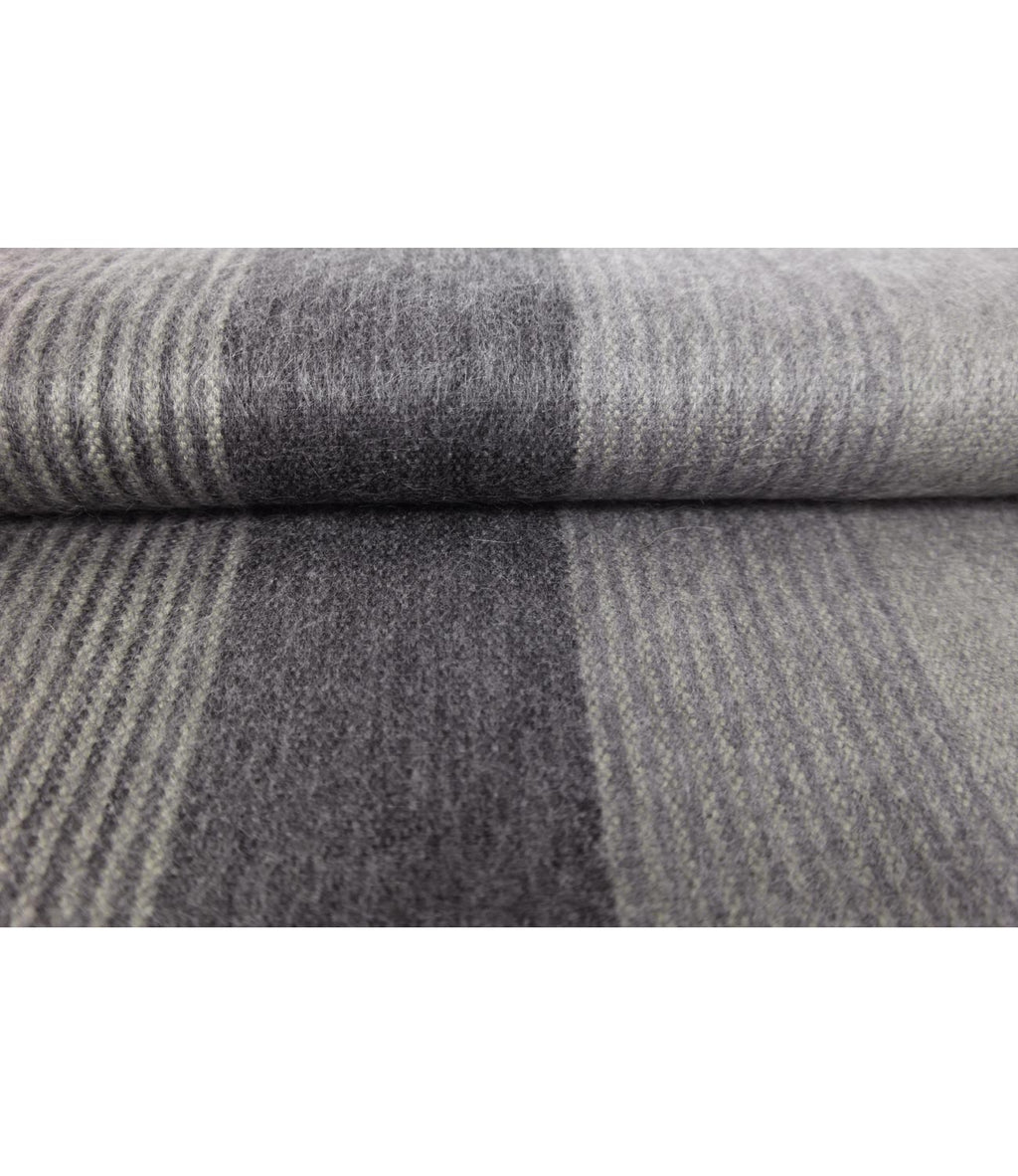 Charcoal alpaca throw blanket with tonal grey ribbed texture, Shupaca