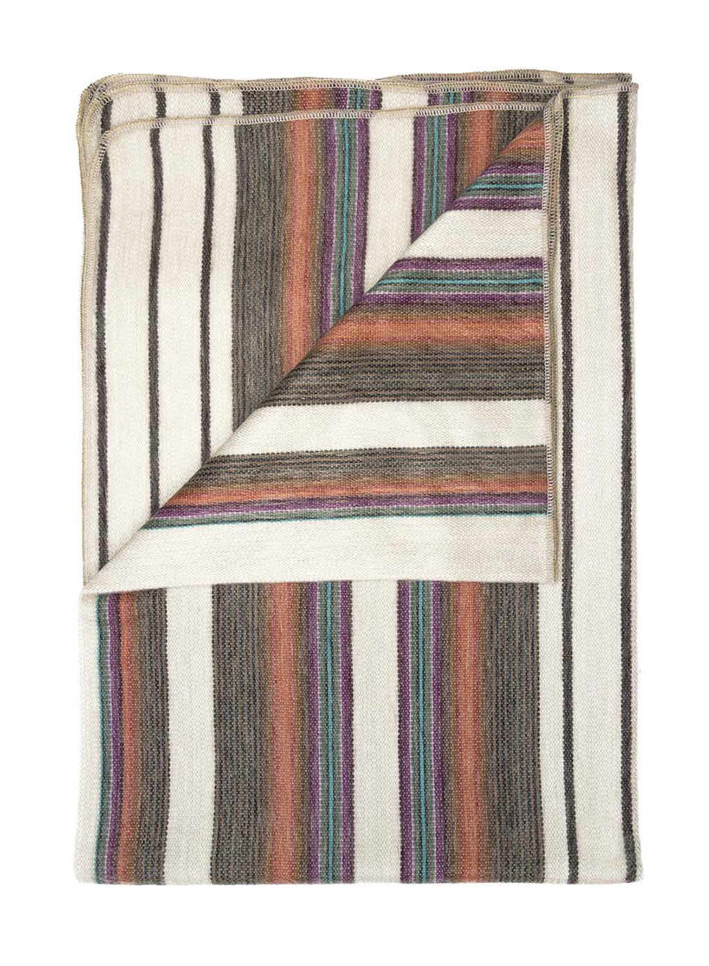 Oasis alpaca throw blanket with cream and chocolate brown blocks, Shupaca