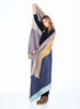 Alpaca Throw Blanket Reversible- Indigo Gold by Shupaca