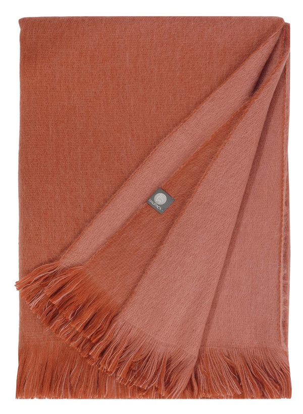 NEW! Alpaca Double Sided Throw - Rusted Coral by Shupaca