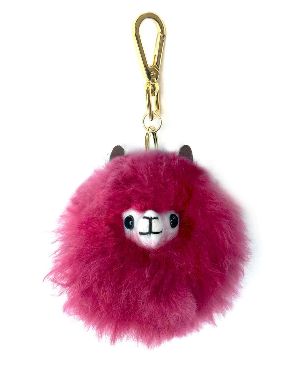 Mini alpaca keychain, 6-inch, in light blue and fuchsia colors, Shupaca