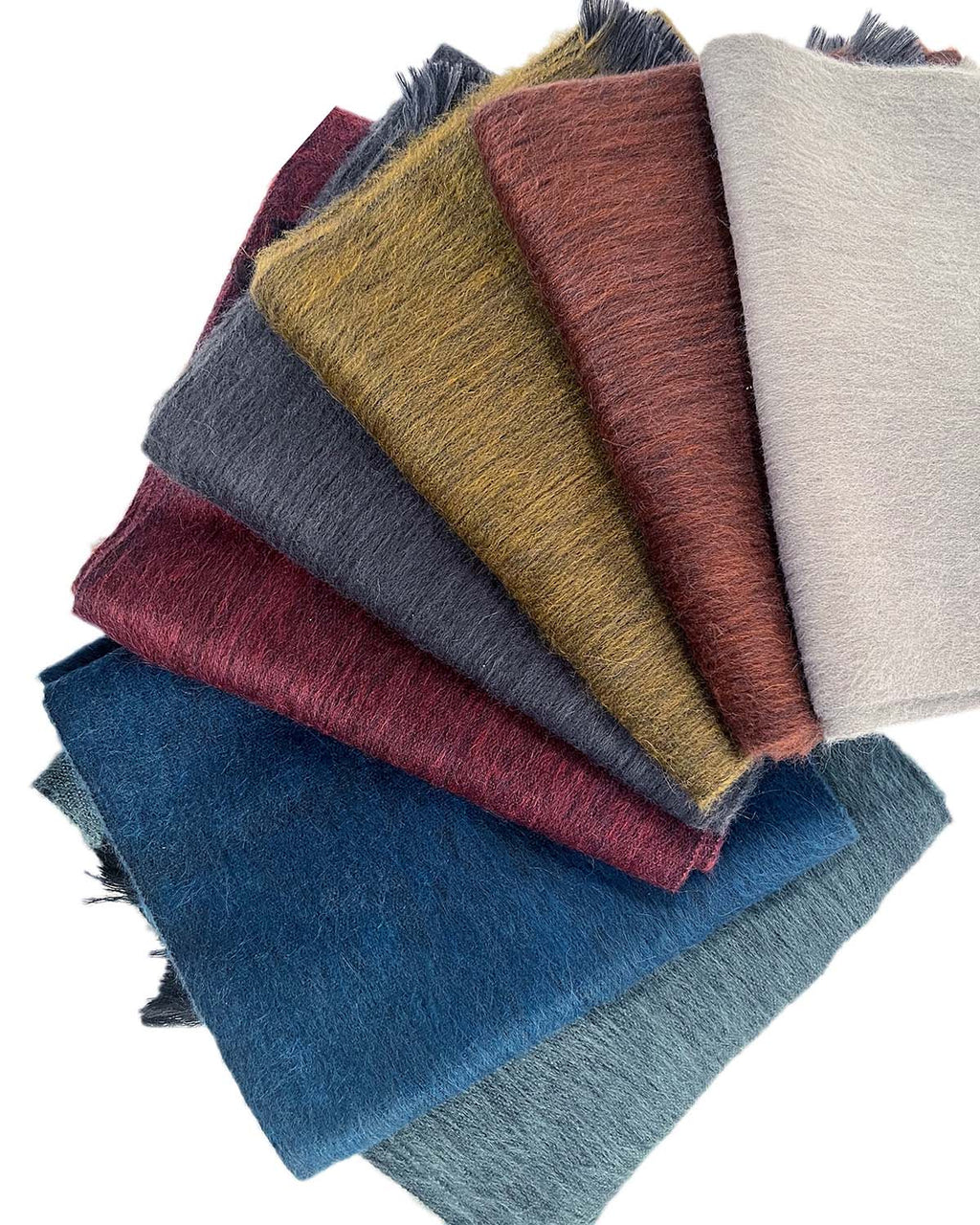 Blue Stone alpaca scarf with ocean blue and slate tones, Shupaca