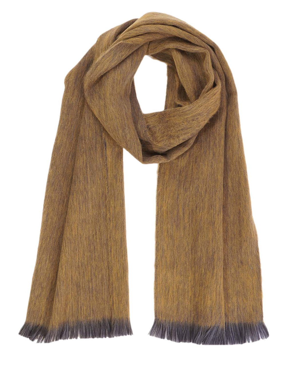 Gold Dust alpaca scarf with mustard and honey marled tones, Shupaca