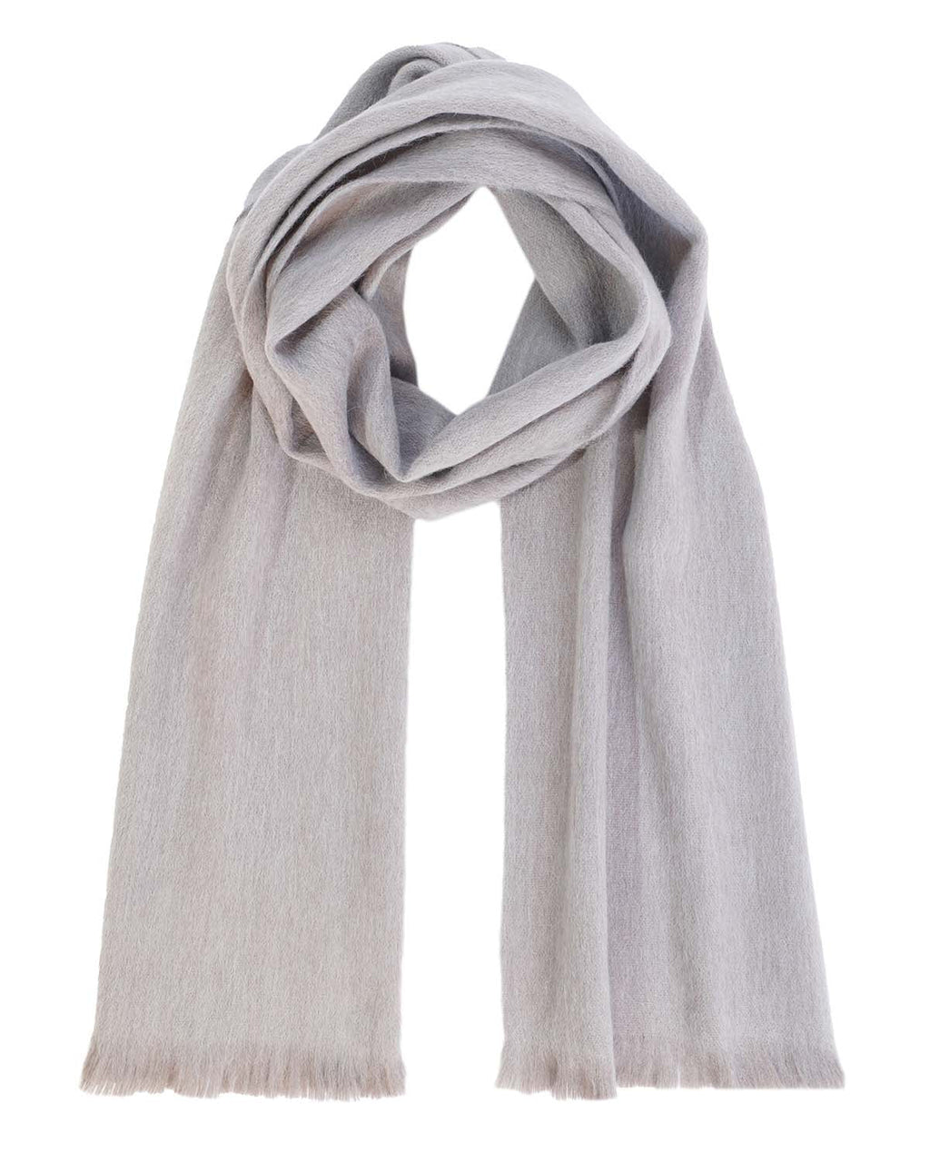 Light grey alpaca scarf in Pearl, minimalist neutral, Shupaca