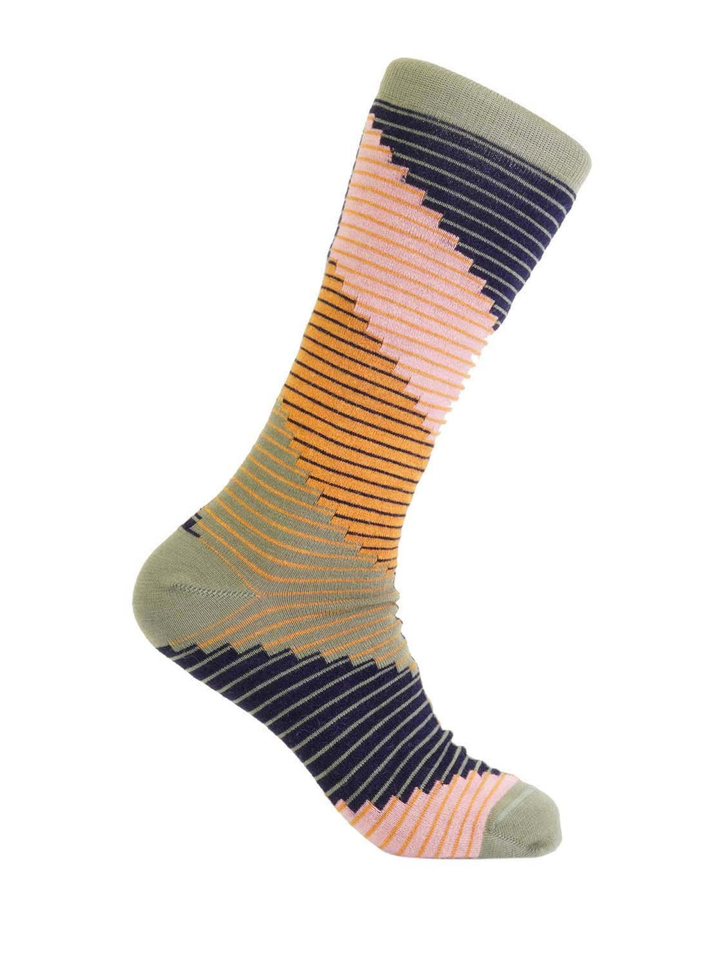 Stone alpaca socks in Cemento with charcoal and peach pattern, Shupaca