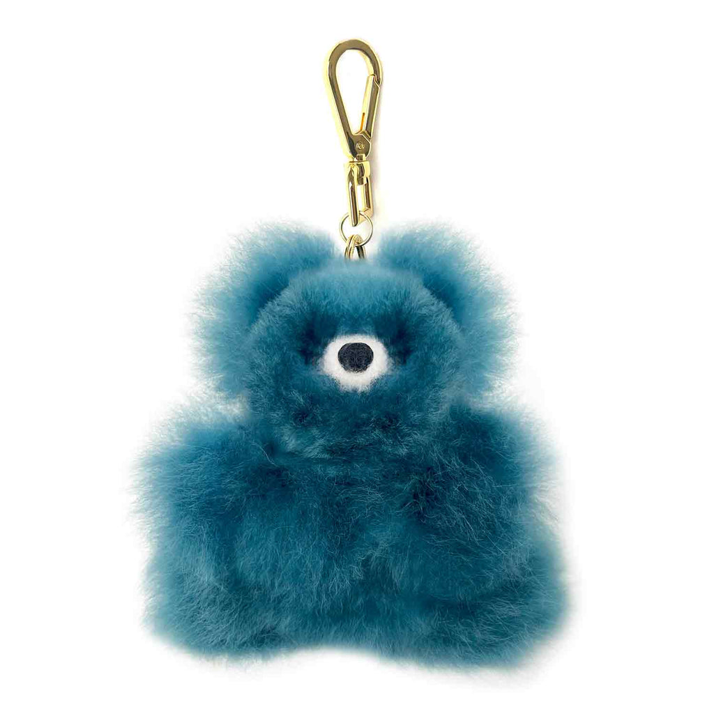 Fantasy alpaca keychain bear, 7-inch micro, multi-color with gold clasp, Shupaca