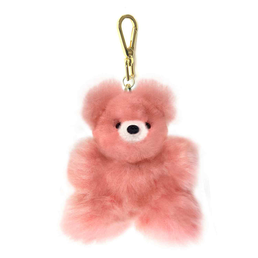 Fantasy alpaca keychain bear, 7-inch micro, multi-color with gold clasp, Shupaca