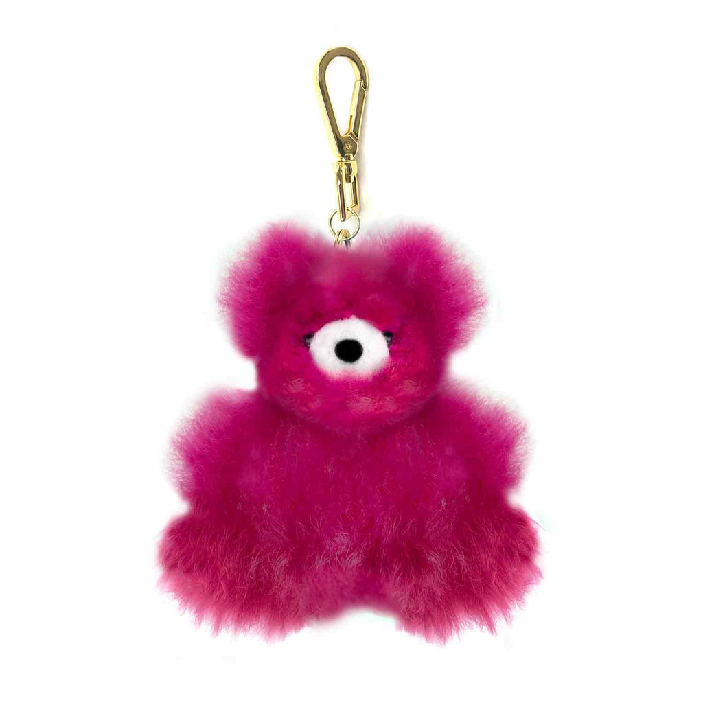 Fantasy alpaca keychain bear, 7-inch micro, multi-color with gold clasp, Shupaca