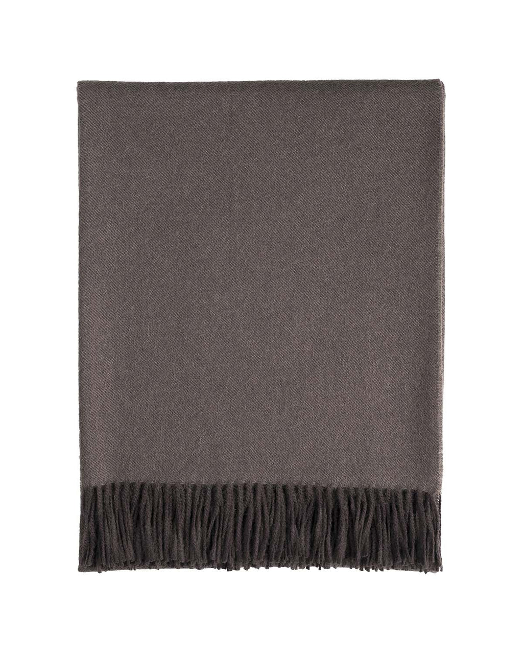 Brown 100% baby alpaca throw blanket in Truffle with charcoal, Shupaca