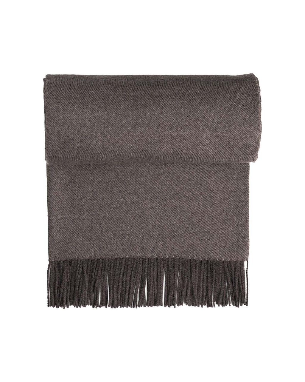 Brown 100% baby alpaca throw blanket in Truffle with charcoal, Shupaca